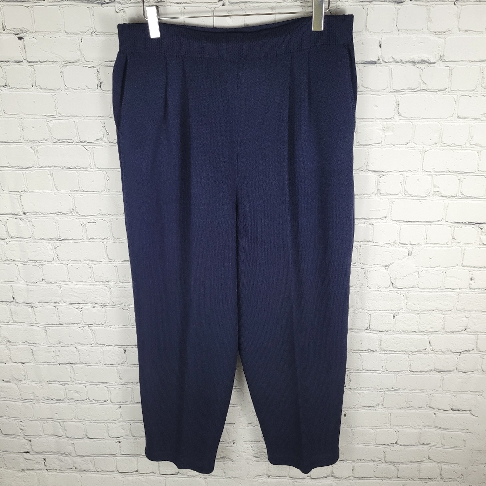 ST JOHN COLLECTION | santana knit pleated cropped pants